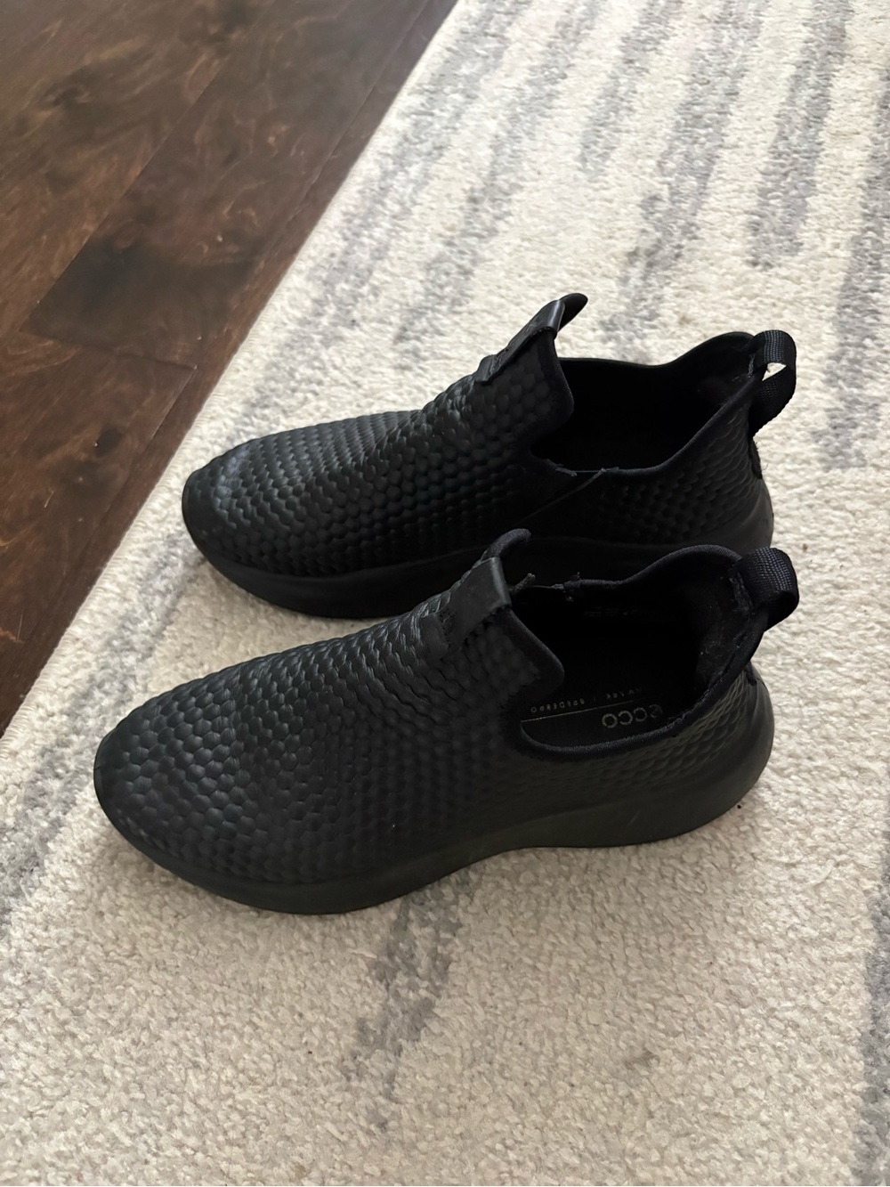 Ecco Black Slip-On Shoes